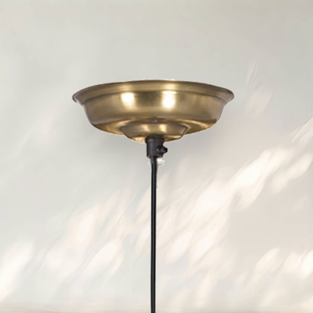 Industrial Pendant Light with Hammered Brass Shade and Adjustable Hanging Length