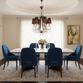 6 - Light Traditional Chandelier with Black Fabric Shades and Metal Frame - fovolighting