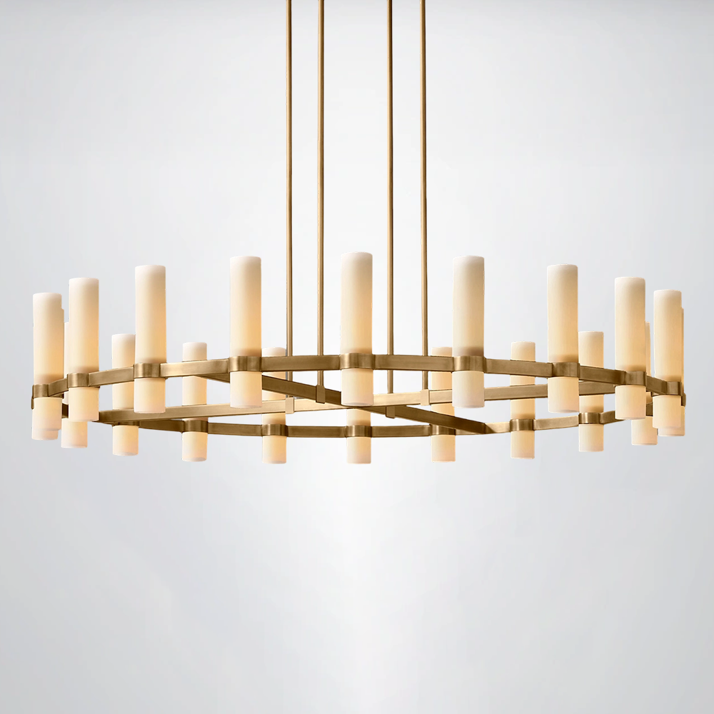 Summit Milk Glass Round Chandelier