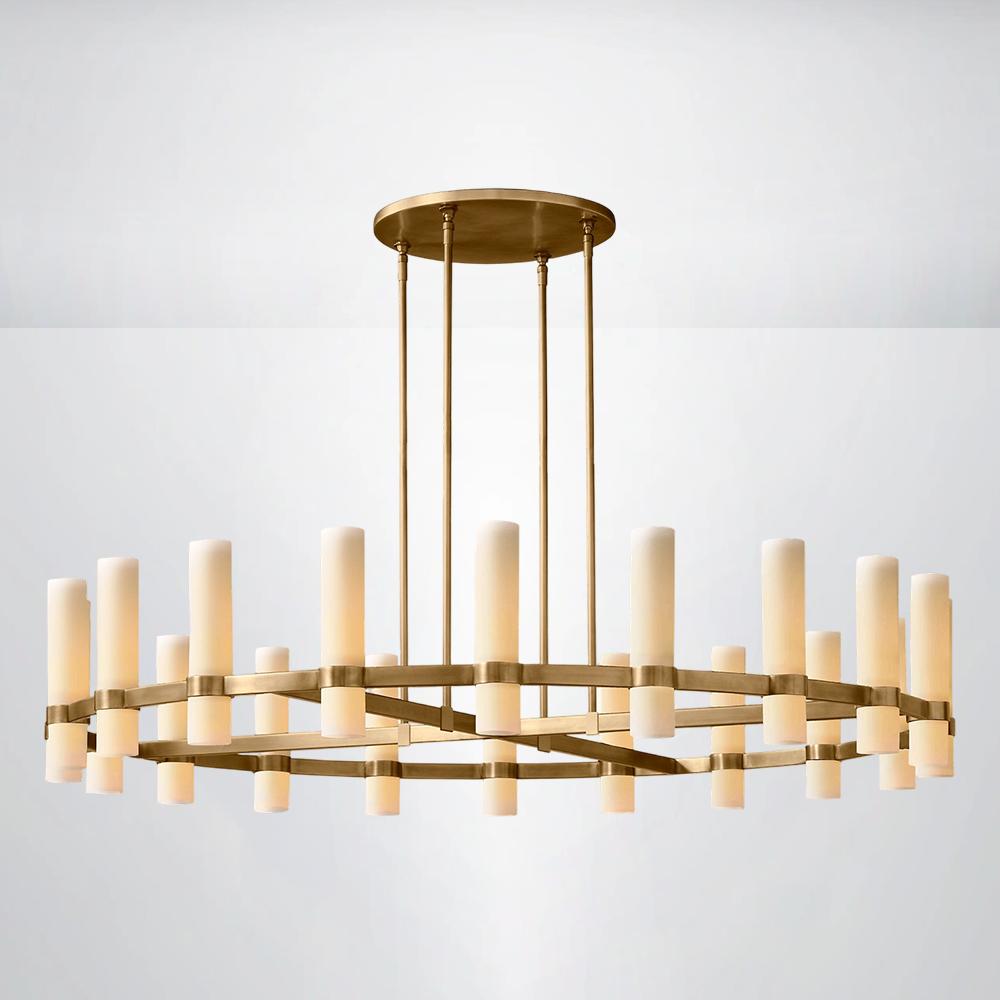 Summit Milk Glass Round Chandelier