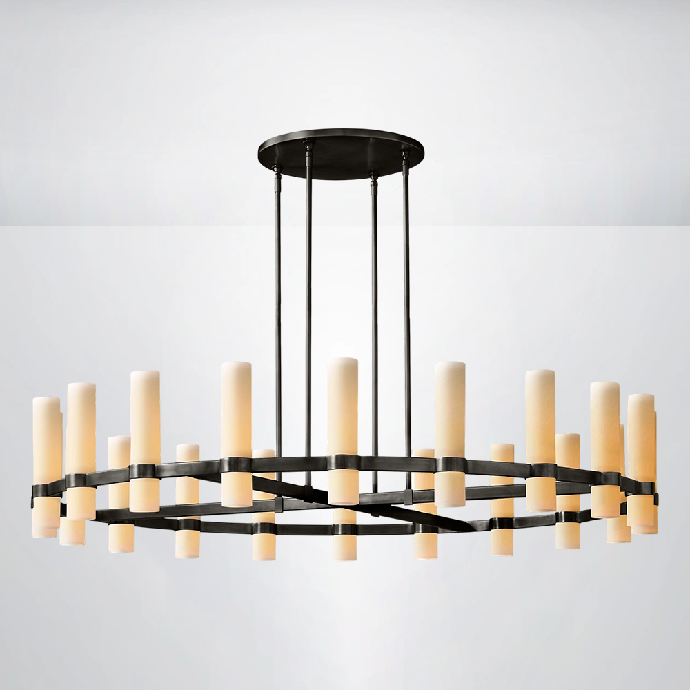 Summit Milk Glass Round Chandelier