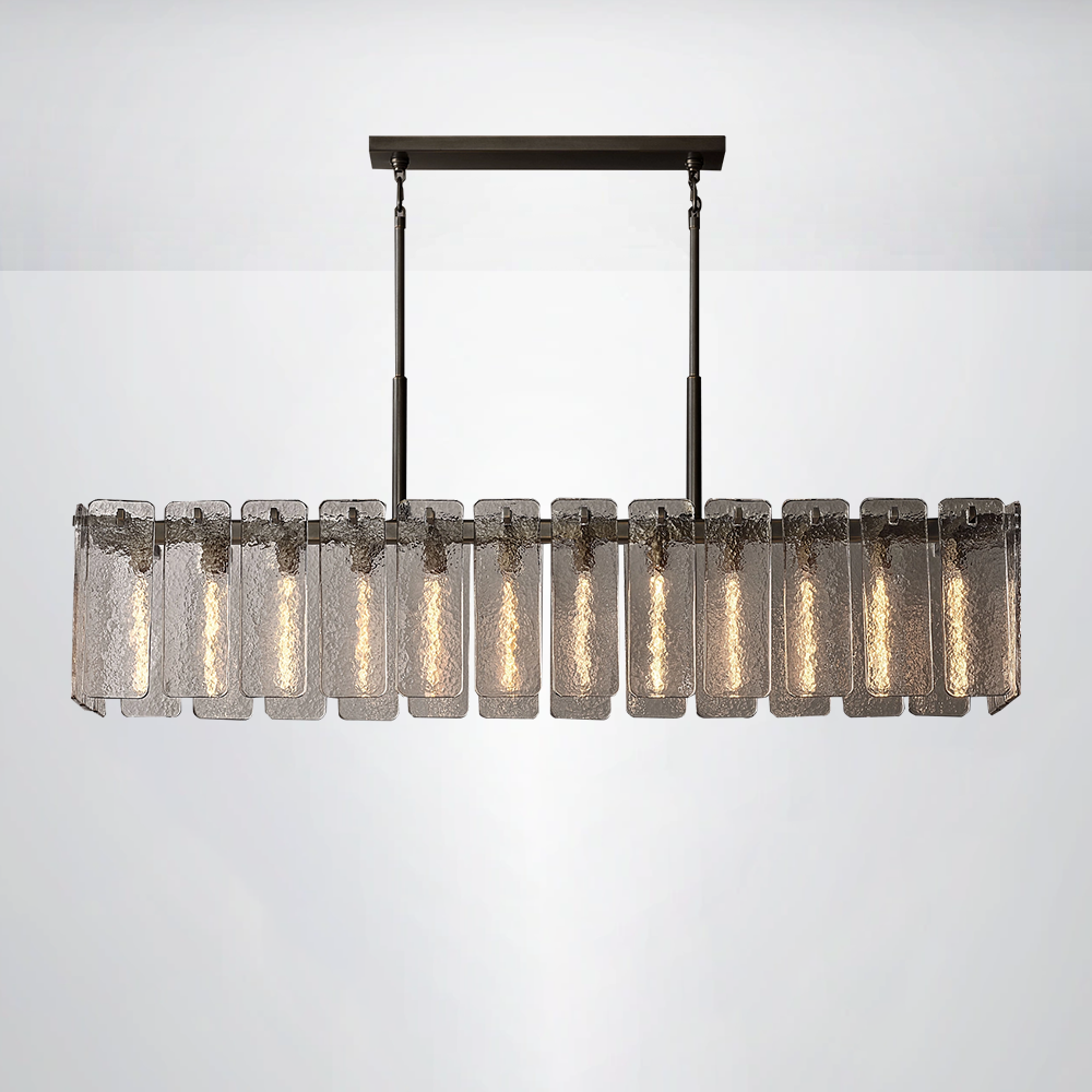 Ascend Glass Rectangular Chandelier 72"