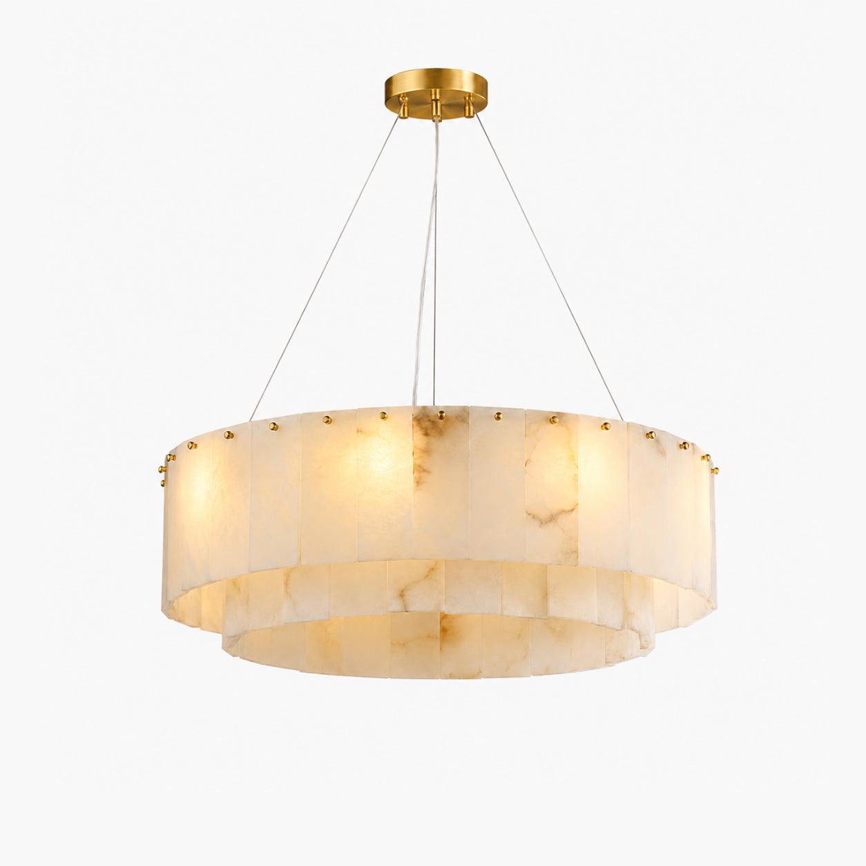 Nonzerad Alabaster Dining Room Gold Chandelier Pendant Lights