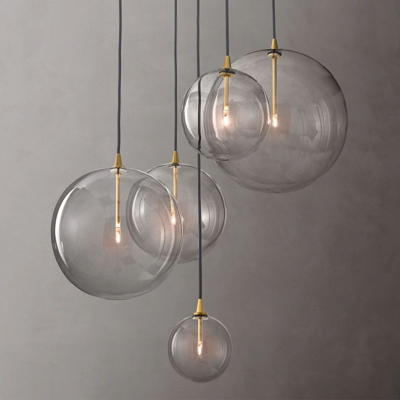 Glass Globe Cluster Chandelier