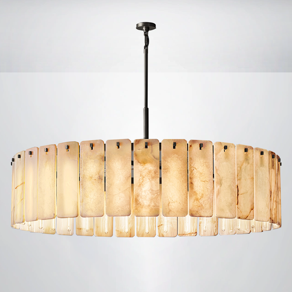 Ascend Alabaster Round Chandelier 48"