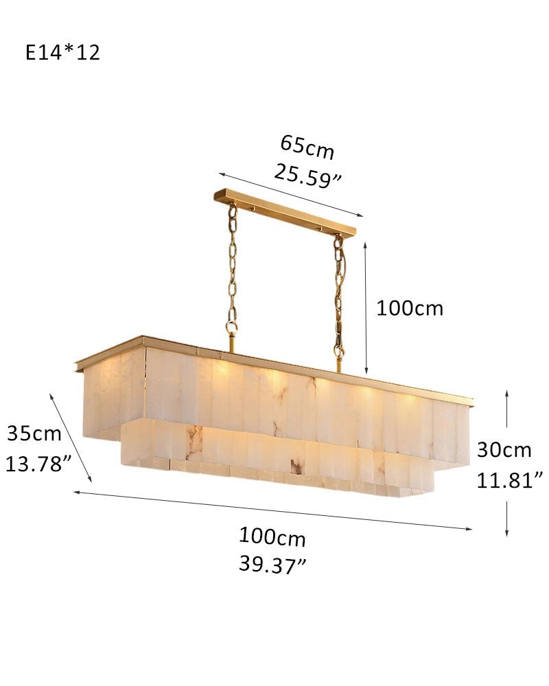 7-Layer Round Alabaster Chandelier lamp black - fovolighting