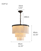 7-Layer Round Alabaster Chandelier lamp black - fovolighting