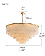 7-Layer Round Alabaster Chandelier lamp black - fovolighting