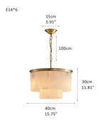7-Layer Round Alabaster Chandelier lamp black - fovolighting