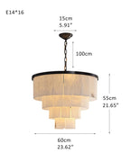 7-Layer Round Alabaster Chandelier lamp black - fovolighting