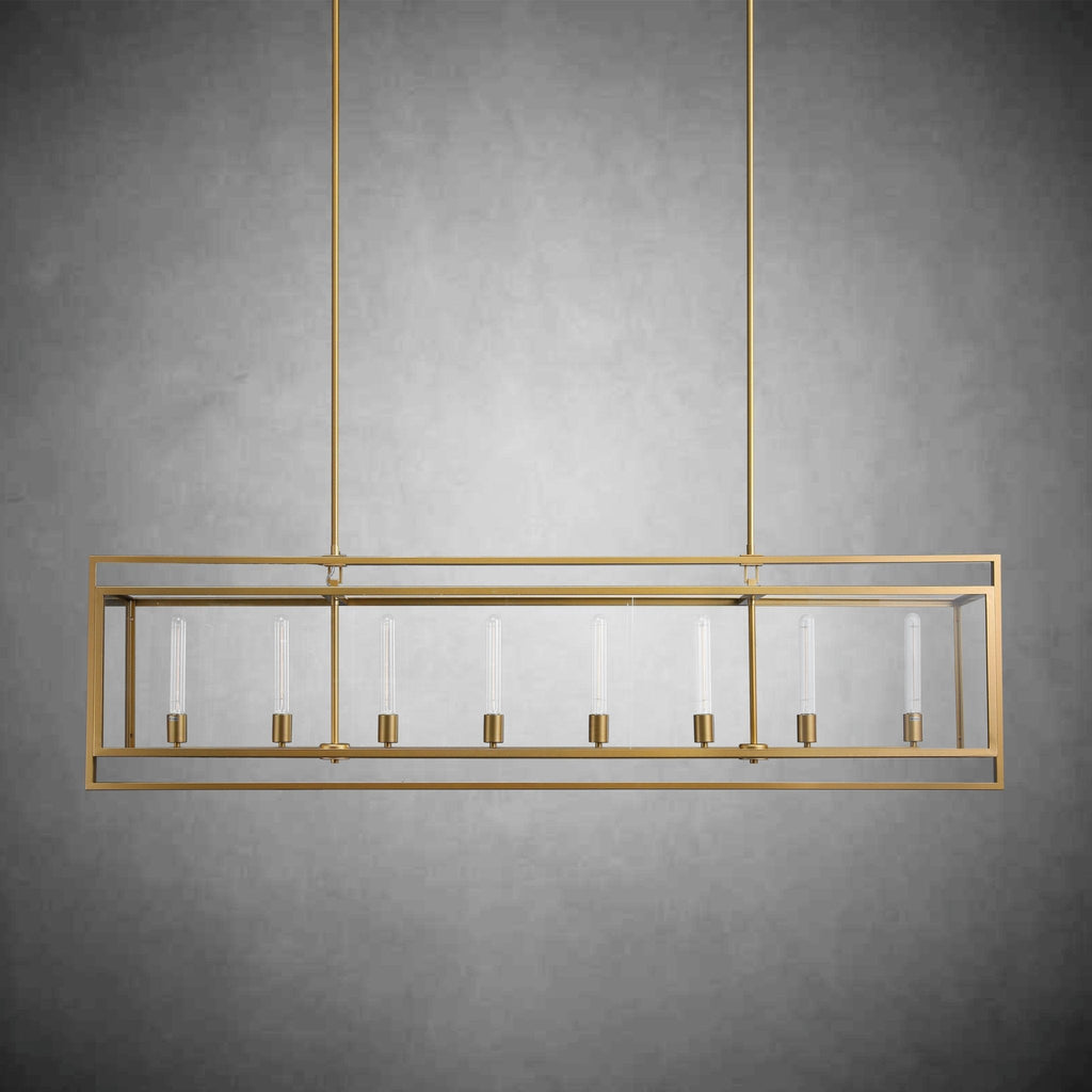 72 Inch Glass Rectangular Chandelier - Beckman - fovolighting
