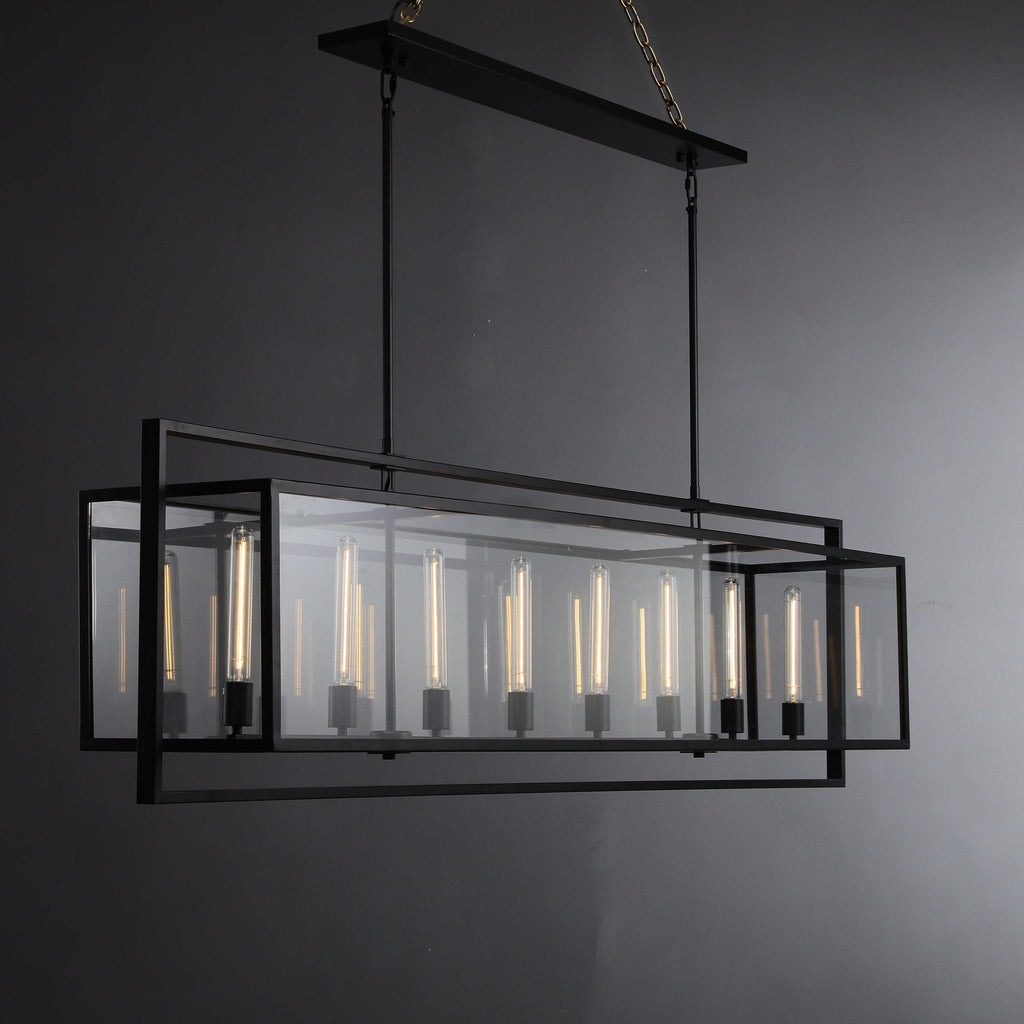 72 Inch Glass Rectangular Chandelier - Beckman - fovolighting