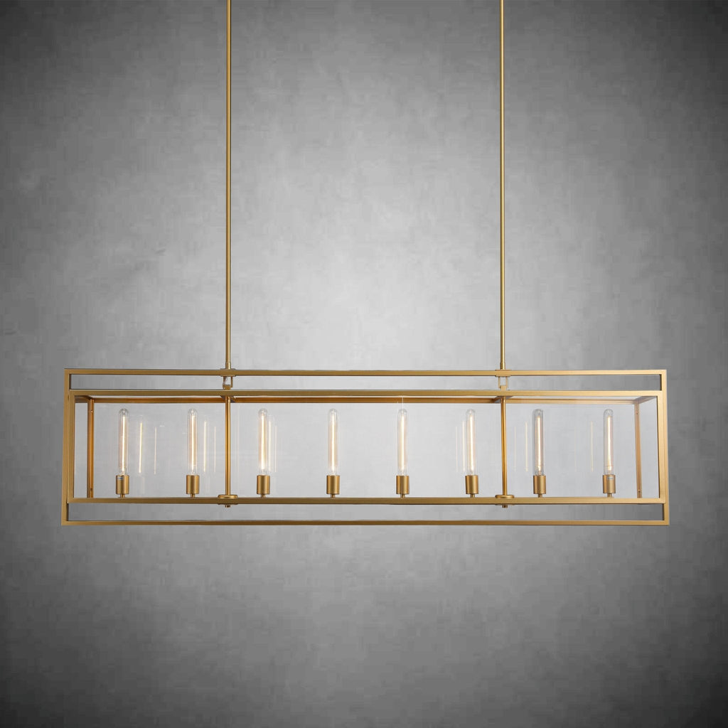 72 Inch Glass Rectangular Chandelier - Beckman - fovolighting