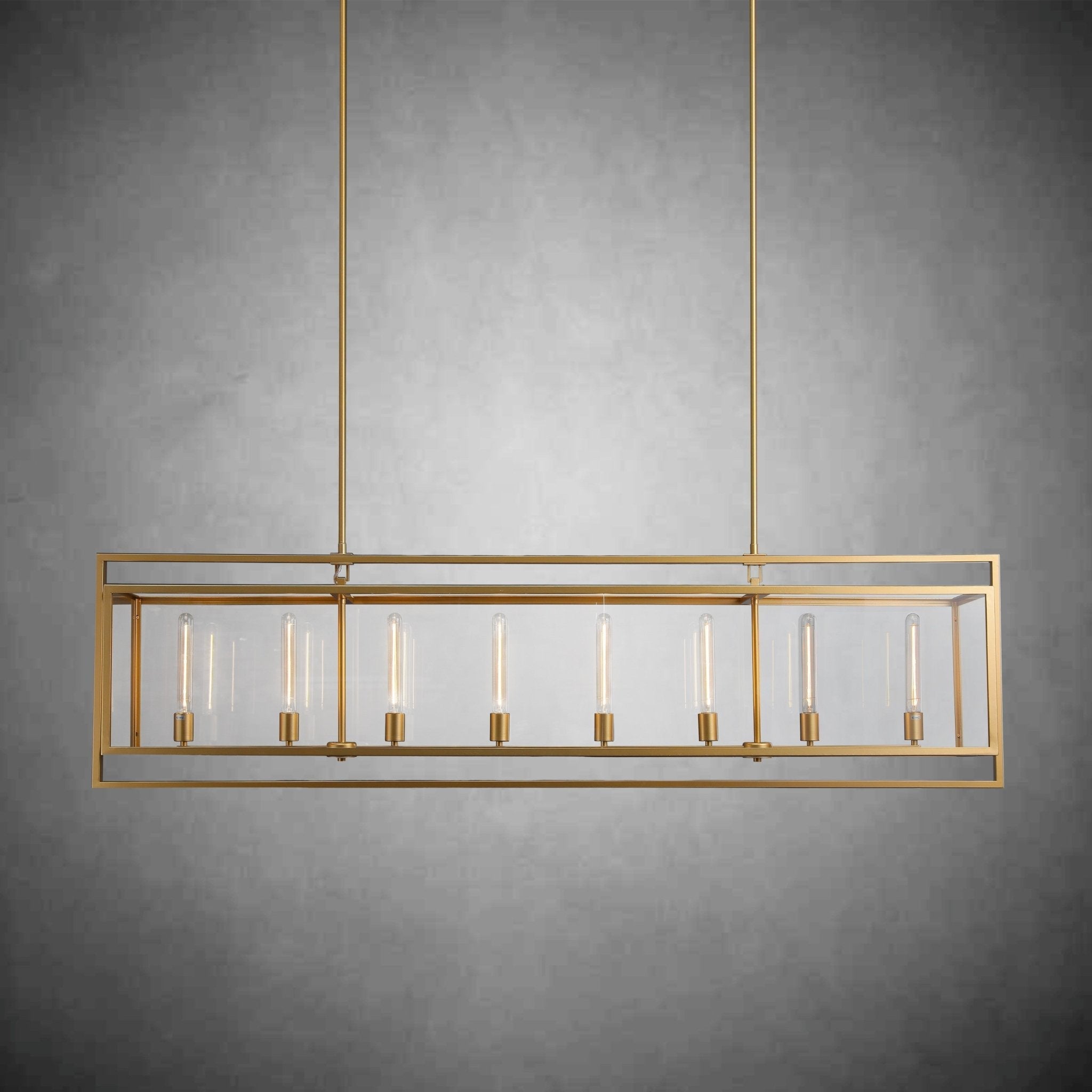 72 Inch Glass Rectangular Chandelier - Beckman - fovolighting