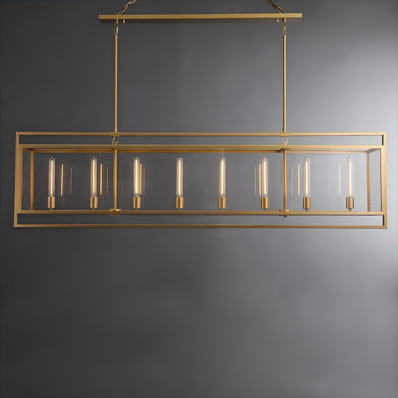 72 Inch Glass Rectangular Chandelier - Beckman - fovolighting