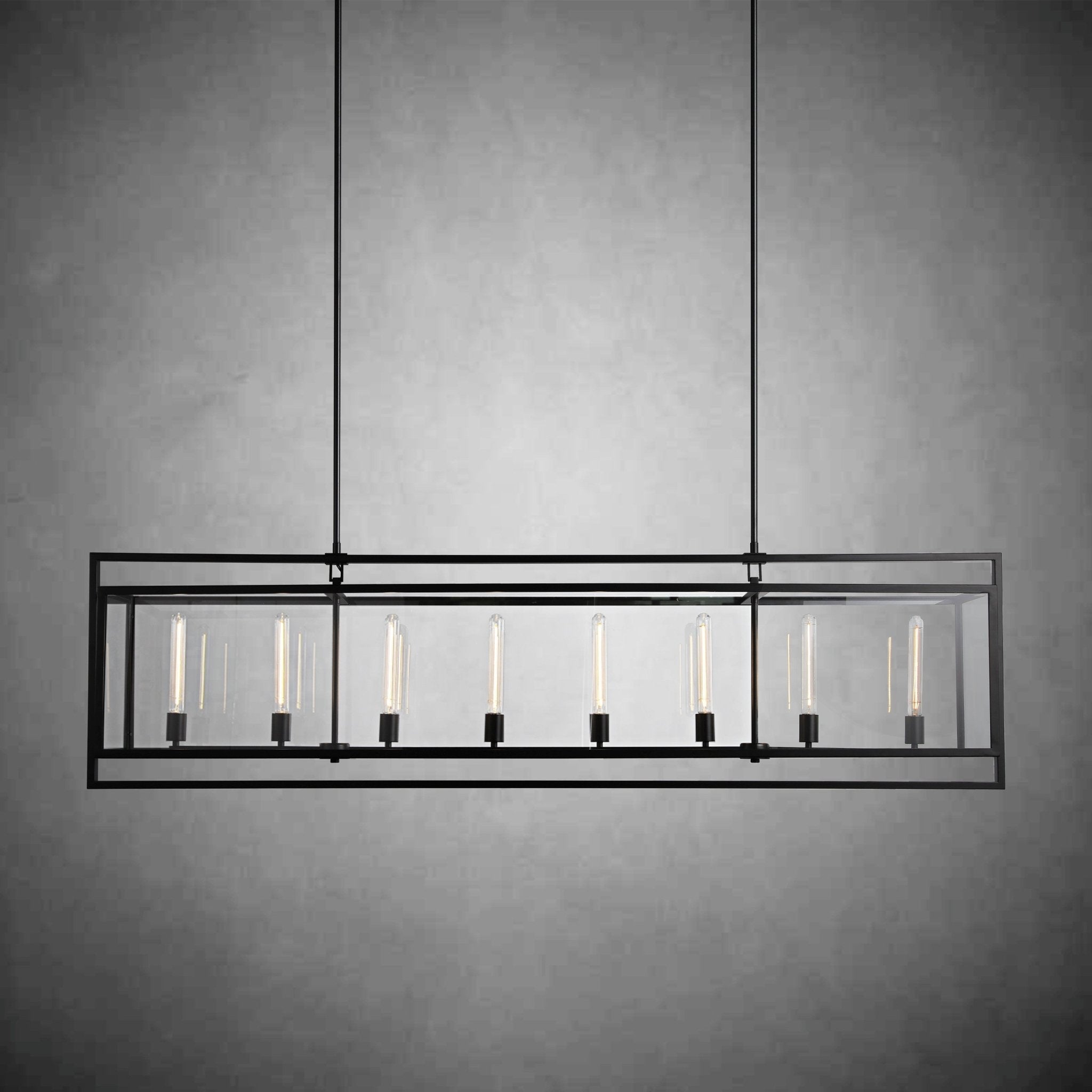 72 Inch Glass Rectangular Chandelier - Beckman - fovolighting
