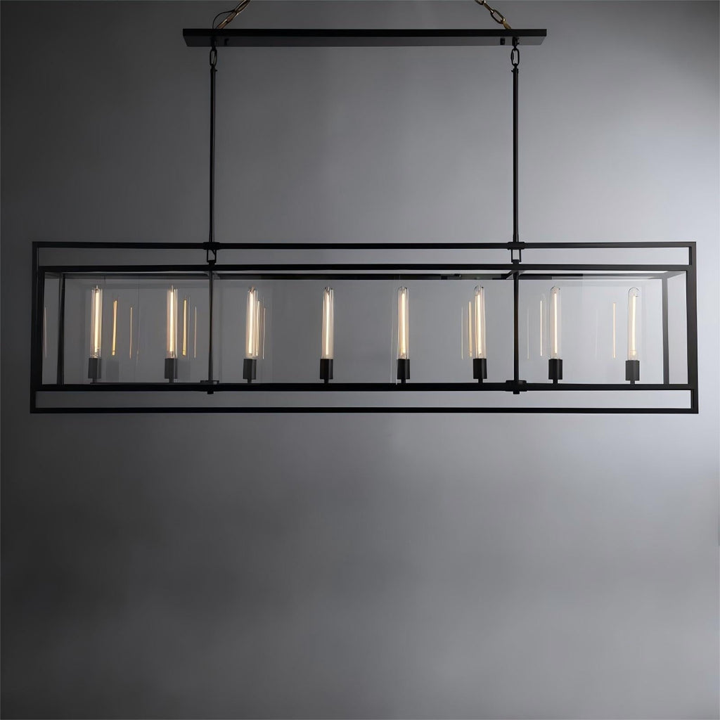 72 Inch Glass Rectangular Chandelier - Beckman - fovolighting