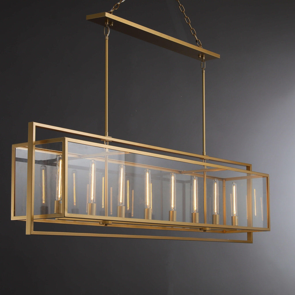 72 Inch Glass Rectangular Chandelier - Beckman - fovolighting