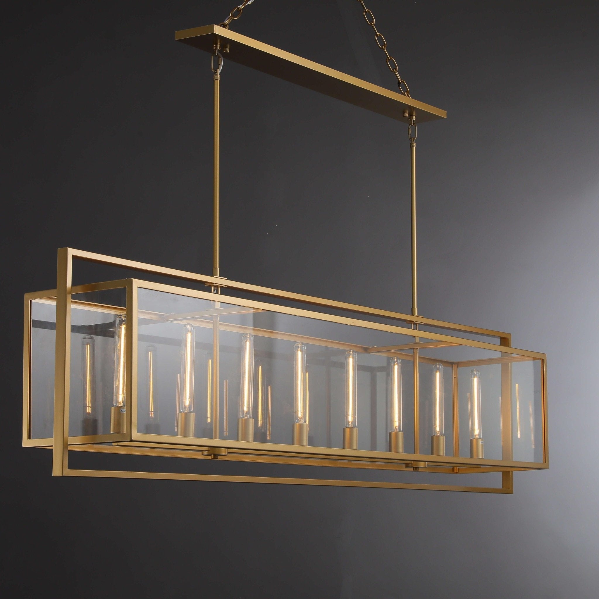 72 Inch Glass Rectangular Chandelier - Beckman - fovolighting