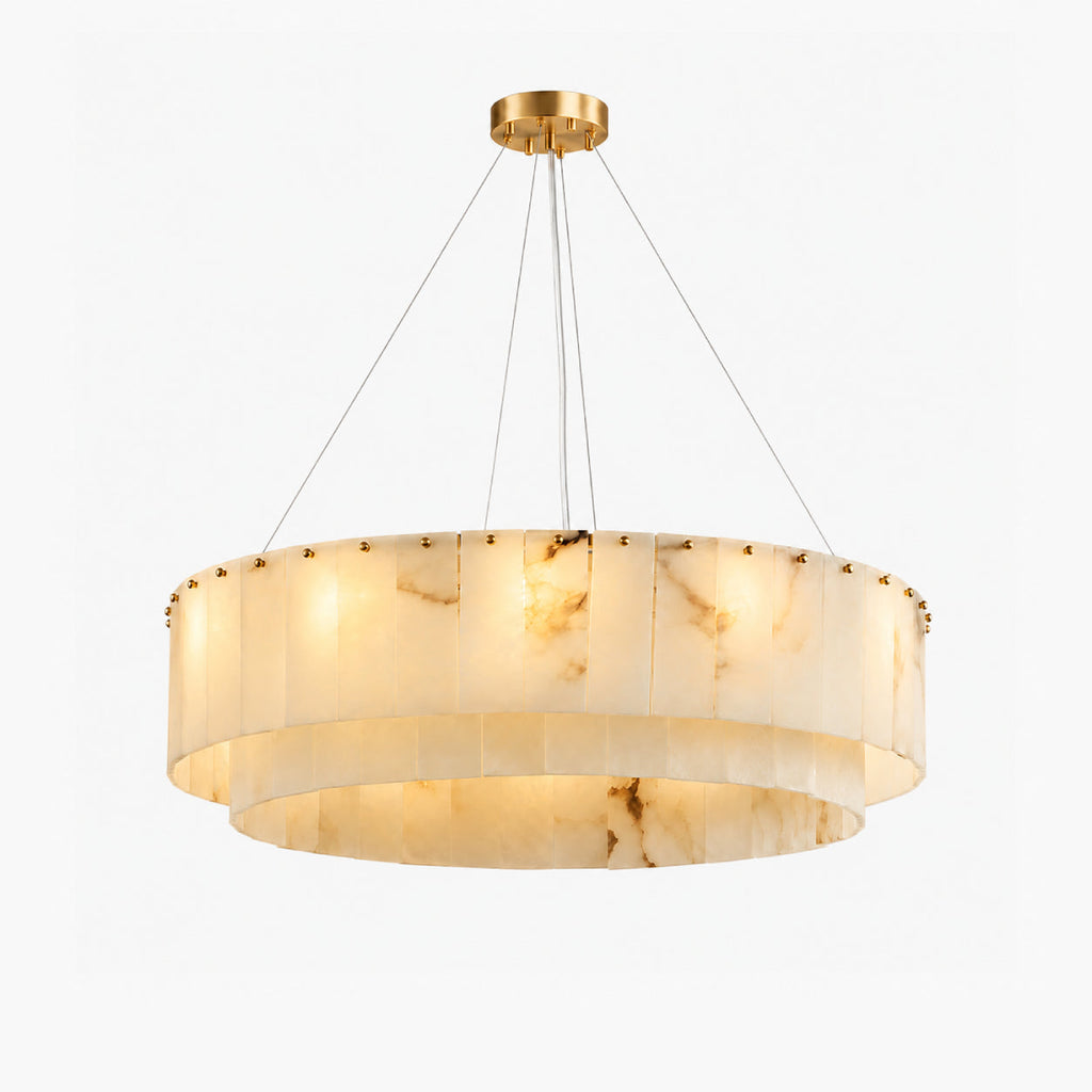 Nonzerad Alabaster Dining Room Gold Chandelier Pendant Lights