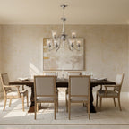 8 - Light Modern Chandelier with Clear Glass Shades and Chrome Finish - fovolighting