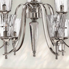 8 - Light Modern Chandelier with Clear Glass Shades and Chrome Finish - fovolighting