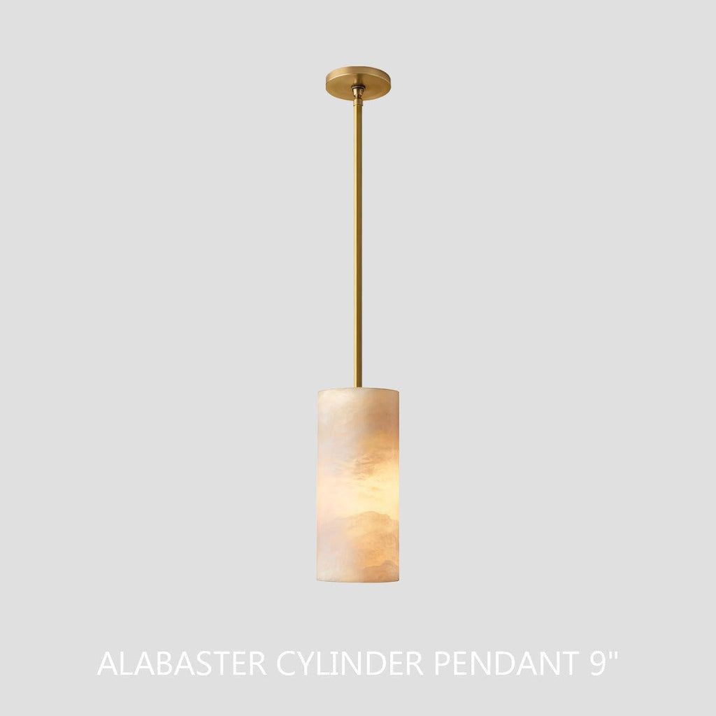 Hand Carved Alabaster Cylinder Pendant