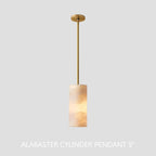 Hand Carved Alabaster Cylinder Pendant