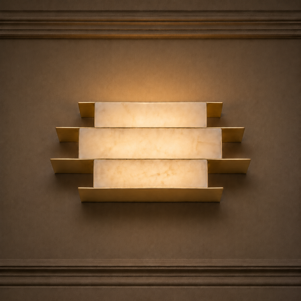 Nuvia Layered Alabaster Sconce