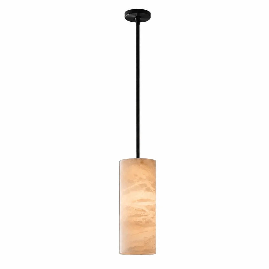 Hand-Carver Alabaster Cylinder Pendant