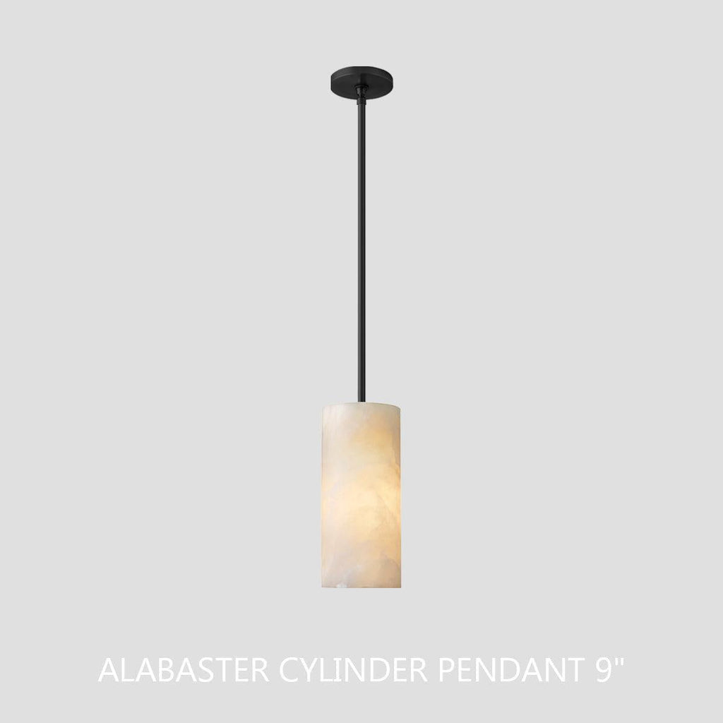 Hand Carved Alabaster Cylinder Pendant
