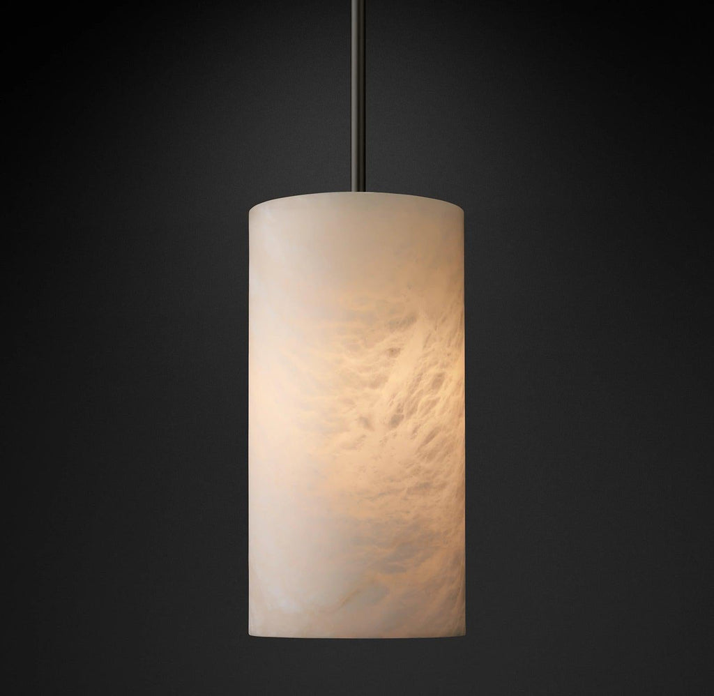 Hand Carved Alabaster Cylinder Pendant