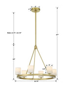 Estate 6 Light Chandelier Alabaster