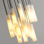 Alabaster Cylindrical Round Chandelier