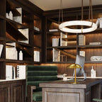 Alabaster Oslo Round Art Chandelier