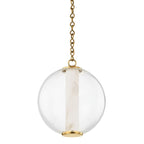 Alabaster Tube Globe Pendant Light