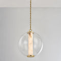 Alabaster Tube Glass Globe Pendant