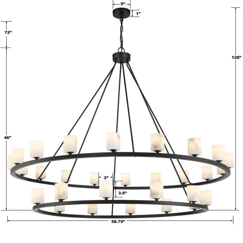 Estate 30 Light Chandelier Alabaster
