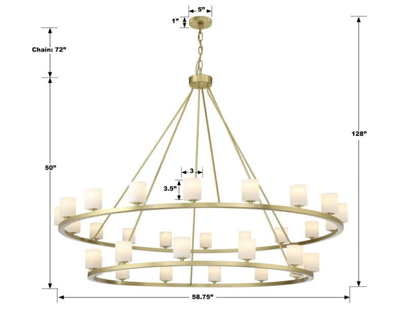 Estate 30 Light Chandelier Alabaster