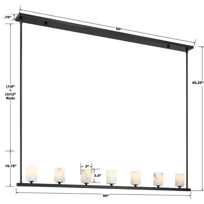 Estate 7 Light Chandelier Alabaster