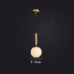 Alabaster Round Art Pendant Light