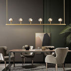 Meridian Cristal Linear Chandelier Smoke 60"