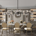 Meridian Smoke Crystal Oval Chandelier 72"