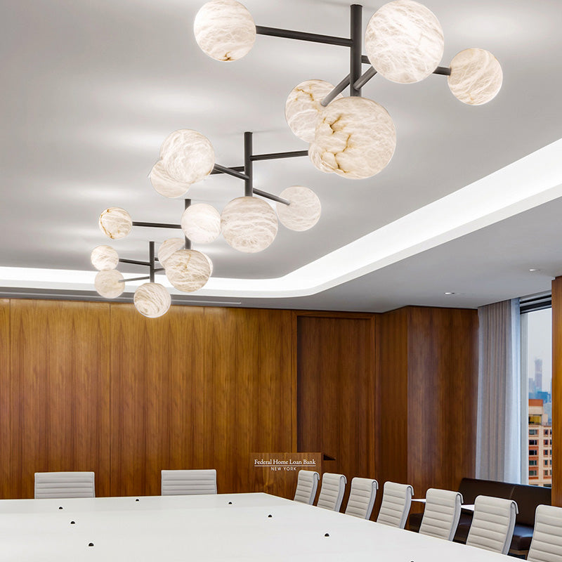 Alabaster Sphere Modern Artistic Chandelier Light