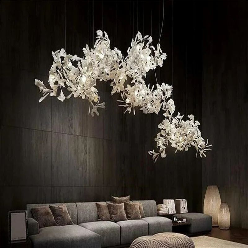 Ceramic Ginkgo Luxury Branch Chandelier 