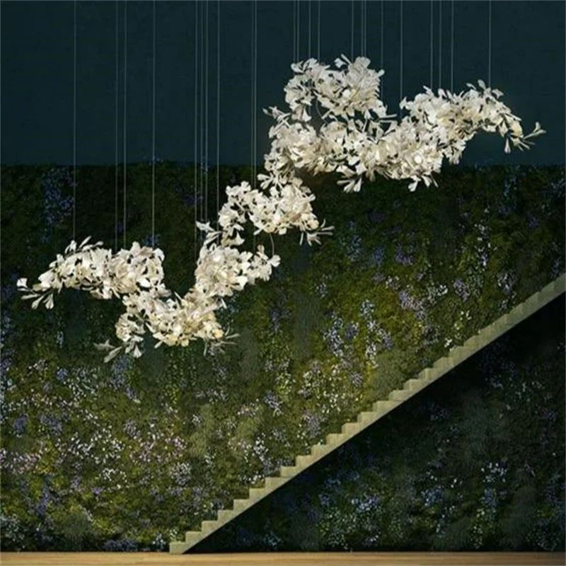 Ceramic Ginkgo Luxury Branch Chandelier 
