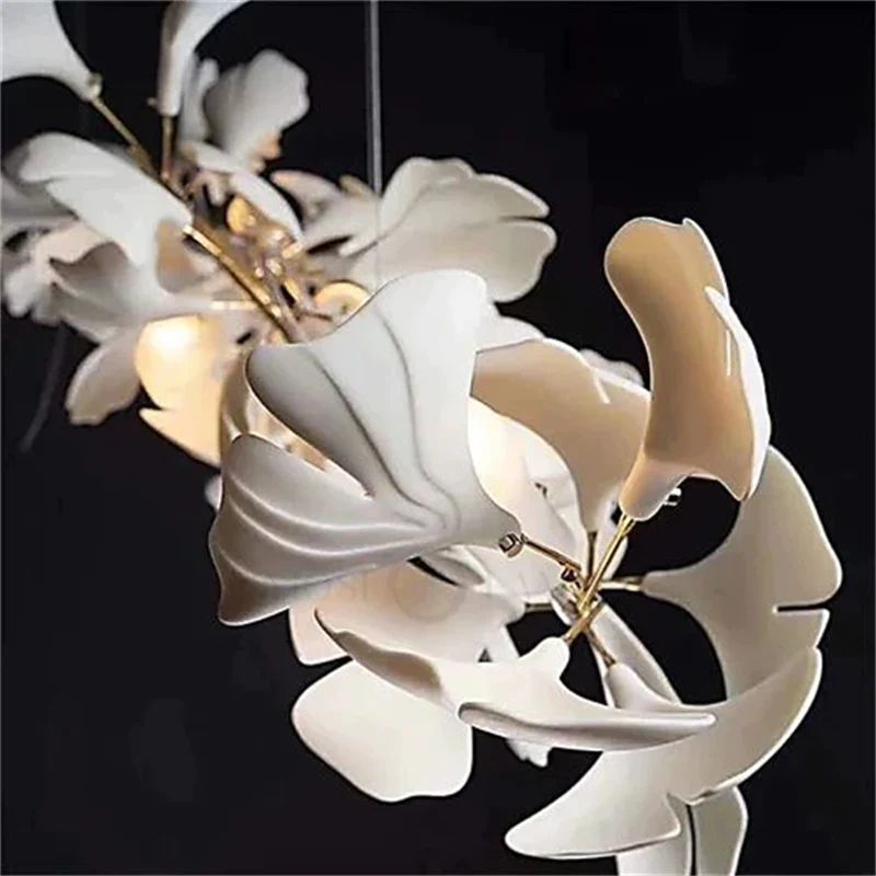 Ceramic Ginkgo Luxury Branch Chandelier 