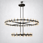 Marlowe Crystal Shades 2-tier Round Chandelier 60''