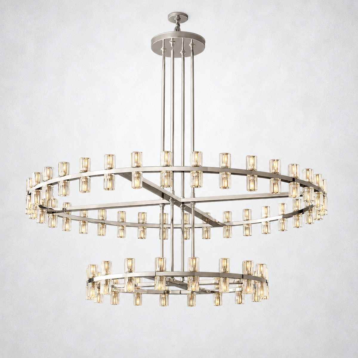 Marlowe Crystal Shades 2-tier Round Chandelier 60''