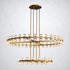 Marlowe Crystal Shades 2-tier Round Chandelier 60''